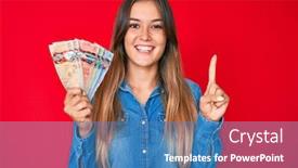 Presentation with canadian culture canada china national - Audience pleasing slides consisting of beautiful-caucasian-woman-holding-canadian backdrop and a teal colored foreground