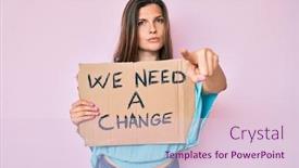  Presentation with change - Amazing theme having beautiful-caucasian-woman-holding backdrop and a lemonade colored foreground