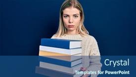  Presentation with woman crying - Slide set consisting of beautiful-caucasian-woman-holding background and a  colored foreground