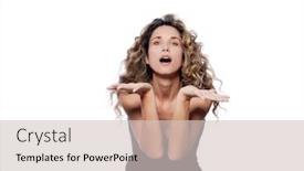  Presentation with kiss - Amazing PPT layouts having beautiful-caucasian-woman-sending backdrop and a soft green colored foreground