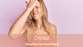  Presentation with memory - PPT theme with beautiful-caucasian-woman-wearing-casual background and a coral colored foreground