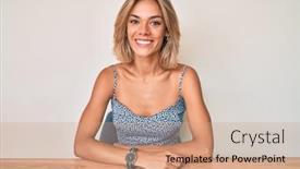  Presentation with standing sitting - Amazing presentation design having beautiful-caucasian-woman-wearing-casual backdrop and a coral colored foreground