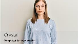  Presentation with simple - Audience pleasing PPT theme consisting of beautiful-caucasian-woman-wearing-casual backdrop and a light blue colored foreground