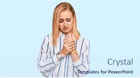  Presentation with inflammation - PPT theme having beautiful-caucasian-woman-wearing-casual background and a sky blue colored foreground