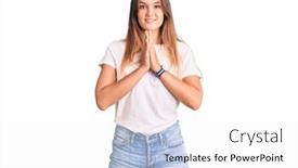  Presentation with tshirt - Theme consisting of beautiful-caucasian-woman-wearing-casual background and a white colored foreground