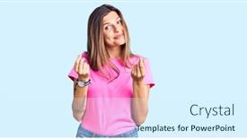  Presentation with salary - PPT theme having beautiful-caucasian-woman-wearing-casual background and a sky blue colored foreground