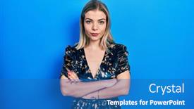  Presentation with elegant party - Slide deck consisting of beautiful-caucasian-woman-wearing-elegant background and a teal colored foreground