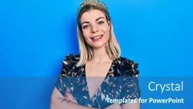  Presentation with princess - PPT theme having beautiful-caucasian-woman-wearing-princess background and a ocean colored foreground