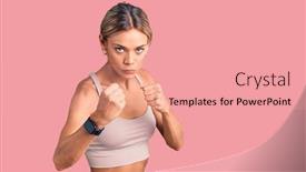  Presentation with fight - Slide set having beautiful-caucasian-woman-wearing-sportswear background and a coral colored foreground