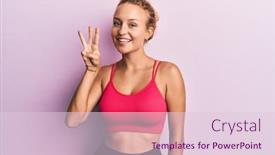  Presentation with sportswear - Audience pleasing presentation design consisting of beautiful-caucasian-woman-wearing-sportswear backdrop and a lemonade colored foreground