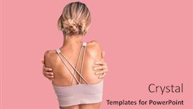  Presentation with self love - Slides featuring beautiful-caucasian-woman-wearing-sportswear background and a coral colored foreground