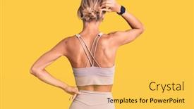  Presentation with sportswear - Audience pleasing slide deck consisting of beautiful-caucasian-woman-wearing-sportswear backdrop and a yellow colored foreground