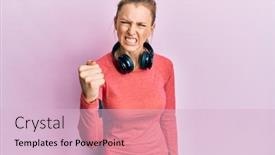  Presentation with band - Audience pleasing slide set consisting of beautiful-caucasian-woman-wearing-sportswear backdrop and a lemonade colored foreground