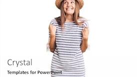  Presentation with summer celebration - Amazing slide deck having beautiful-caucasian-woman-wearing-summer backdrop and a white colored foreground