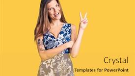  Presentation with summer camp volunteer orientation - Amazing presentation design having beautiful-caucasian-woman-wearing-summer backdrop and a yellow colored foreground