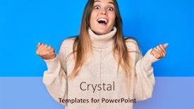  Presentation with wool - PPT theme featuring beautiful-caucasian-woman-wearing-wool background and a lemonade colored foreground