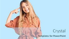  Presentation with great idea - Presentation consisting of beautiful-caucasian-woman-with-blonde background and a white colored foreground
