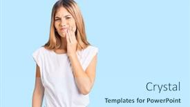  Presentation with hair - Beautiful PPT theme featuring beautiful-caucasian-woman-with-blonde backdrop and a cool aqua colored foreground