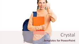  Presentation with hair - PPT theme having beautiful-caucasian-woman-with-blonde background and a lemonade colored foreground