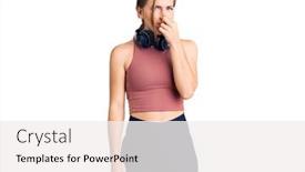  Presentation with breath - Amazing PPT layouts having beautiful-caucasian-young-woman-wearing backdrop and a white colored foreground