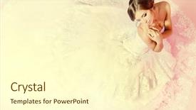  Presentation with bride - Cool new PPT theme with beautiful charming bride backdrop and a cream colored foreground