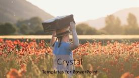  Presentation with luggage - Theme with beautiful-charming-little-girl background and a coral colored foreground