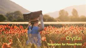  Presentation with luggage - Presentation theme consisting of beautiful-charming-little-girl background and a red colored foreground