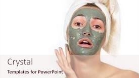  Presentation with anti aging - Slide set with beautiful-cheerful-girl-applying-facial background and a lemonade colored foreground