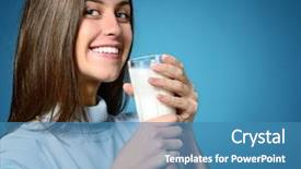  Presentation with teen girl - Theme having beautiful cheerful teen girl drinking background and a teal colored foreground