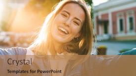  Presentation with cheerful - Presentation having beautiful-cheerful-young-blonde-woman background and a  colored foreground