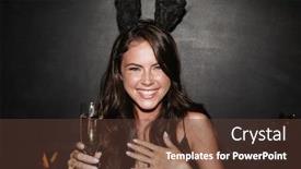  Presentation with fancy dress - Presentation theme having beautiful-cheerful-young-girl-wearing background and a tawny brown colored foreground