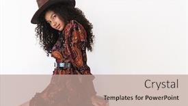  Presentation with cowboy hat - Colorful slides enhanced with beautiful-cheerful-young-woman-wearing backdrop and a coral colored foreground