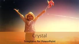  Presentation with life - Beautiful presentation theme featuring beautiful-child-enjoying-life backdrop and a gold colored foreground