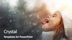  Presentation with winter - Presentation featuring snowflake - beautiful child enjoying winter background and a dark gray colored foreground