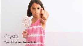  Presentation with sweet - Slides enhanced with beautiful-child-girl-eating-sweet background and a lemonade colored foreground