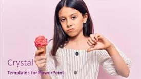  Presentation with angry child - Slides having beautiful-child-girl-holding-ice background and a lemonade colored foreground