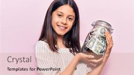  Presentation with confident - Presentation consisting of beautiful-child-girl-holding-jar background and a coral colored foreground