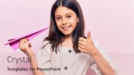  Presentation with paper - Amazing PPT layouts having beautiful-child-girl-holding-paper backdrop and a lemonade colored foreground