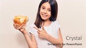  Presentation with chip - Beautiful slide deck featuring beautiful-child-girl-holding-potato backdrop and a lemonade colored foreground
