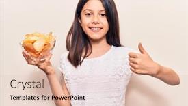 Presentation with chip - Theme enhanced with beautiful-child-girl-holding-potato background and a lemonade colored foreground