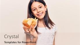  Presentation with chip - Audience pleasing slide set consisting of beautiful-child-girl-holding-potato backdrop and a lemonade colored foreground