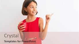  Presentation with tea cup - Audience pleasing PPT theme consisting of beautiful-child-girl-holding-red backdrop and a soft green colored foreground