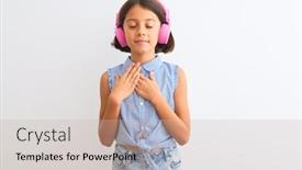  Presentation with child mental health - Theme featuring beautiful-child-girl-listening background and a soft green colored foreground