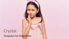  Presentation with dental child - Audience pleasing presentation theme consisting of beautiful-child-girl-wearing-casual backdrop and a lemonade colored foreground