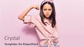  Presentation with girl power - Colorful presentation enhanced with beautiful-child-girl-wearing-casual backdrop and a lemonade colored foreground