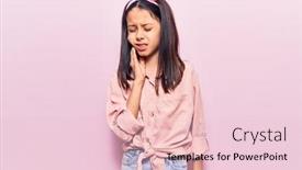  Presentation with dental child - Beautiful PPT layouts featuring beautiful-child-girl-wearing-casual backdrop and a lemonade colored foreground