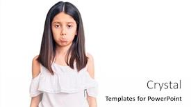  Presentation with angry child - Theme enhanced with beautiful-child-girl-wearing-casual background and a white colored foreground