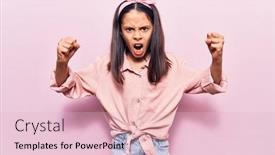  Presentation with angry child - Cool new slide deck with beautiful-child-girl-wearing-casual backdrop and a lemonade colored foreground