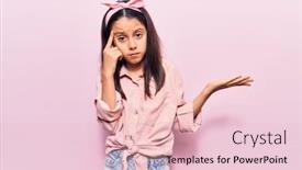  Presentation with think - Amazing slide set having beautiful-child-girl-wearing-casual backdrop and a lemonade colored foreground