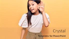  Presentation with hearing - Presentation having beautiful-child-girl-wearing-casual background and a yellow colored foreground